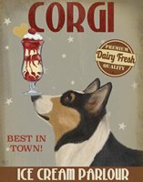 Corgi, Black and Tan, Ice Cream Fine Art Print