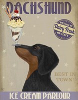 Dachshund, Black and Tan, Ice Cream Fine Art Print