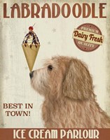 Labradoodle, Golden, Ice Cream Fine Art Print