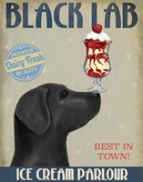 Black Labrador Ice Cream Fine Art Print