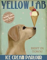 Yellow Labrador Ice Cream Fine Art Print