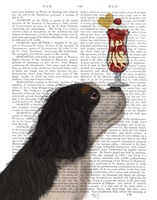 Cavalier King Charles, Black White, Ice Cream Fine Art Print