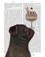Pug, Black, Ice Cream Fine Art Print
