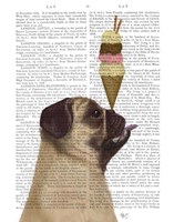 Pug, Fawn, Ice Cream Fine Art Print