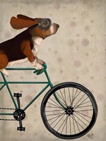 Basset Hound on Bicycle Fine Art Print