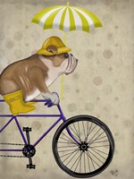 English Bulldog on Bicycle Fine Art Print