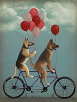 German Shepherd Tandem Fine Art Print