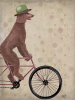 Poodle on Bicycle, Brown Fine Art Print