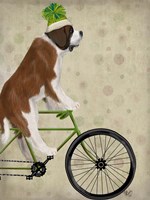 St Bernard on Bicycle Fine Art Print