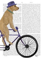 Yellow Labrador on Bicycle Fine Art Print