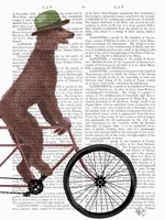 Poodle on Bicycle, Brown Fine Art Print