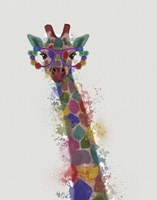 Rainbow Splash Giraffe 1 Fine Art Print