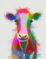 Rainbow Splash Cow Fine Art Print