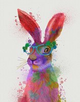 Rainbow Splash Rabbit 2, Portrait Fine Art Print