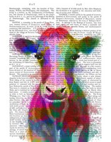 Rainbow Splash Cow Fine Art Print