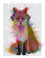 Rainbow Splash Fox 2 Fine Art Print