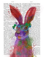 Rainbow Splash Rabbit 2, Portrait Fine Art Print