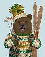 Bear in Christmas Sweater Fine Art Print