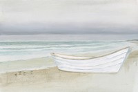 Serene Seaside with Boat Fine Art Print