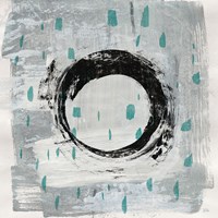Zen Circle I Crop with Teal Framed Print