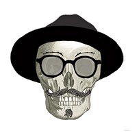 Hipster Skull III Fine Art Print