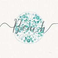 Sea Charms II Gray Words Framed Print