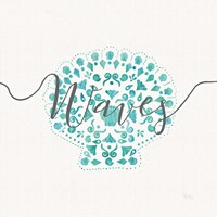 Sea Charms III Gray Words Framed Print