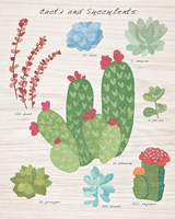 Succulent and Cacti Chart IV on Wood Fine Art Print