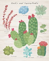 Succulent and Cacti Chart IV on Wood Fine Art Print