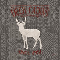 Soft Lodge III Dark with Red Framed Print