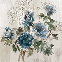 Blue Floral I Fine Art Print