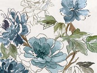 Blue Floral II Framed Print