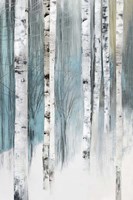 Tree Trunks Blue Fine Art Print