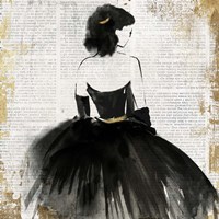 Lady in Black Dress Fine Art Print