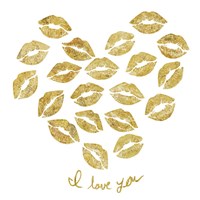 I Love you Gold Lips Fine Art Print