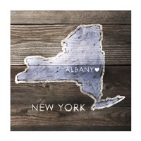 New York Rustic  Map Fine Art Print