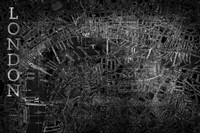 Map London Black Fine Art Print