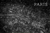 Map Paris Black Fine Art Print