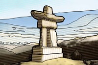 Graphic Inukshuk Fine Art Print