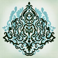 Ornamental Navy Pattern II Fine Art Print