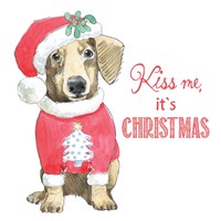 Glamour Pups Christmas III Kiss Me Fine Art Print