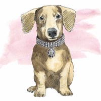 Glamour Pups IX on Pink Fine Art Print