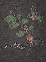 Chalkboard Christmas Greenery II Framed Print