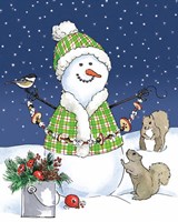 Lodge Snowmen I Framed Print