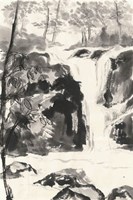 Sumi Waterfall III Framed Print