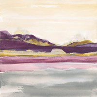 Purple Rock Dawn II Gold Fine Art Print