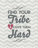 Find Your Tribe - Blue Chevron Pattern Fine Art Print