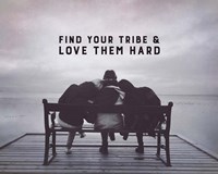 Find Your Tribe - Friend Trio Grayscale Fine Art Print