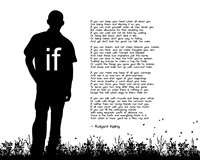 If by Rudyard Kipling - Man Silhouette White Fine Art Print