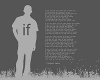 If by Rudyard Kipling - Man Silhouette Gray Fine Art Print